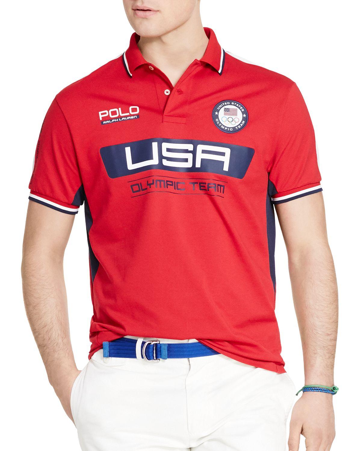 Polo Ralph Lauren Team USA Custom-Fit Polo Shirt in Red for Men - Lyst
